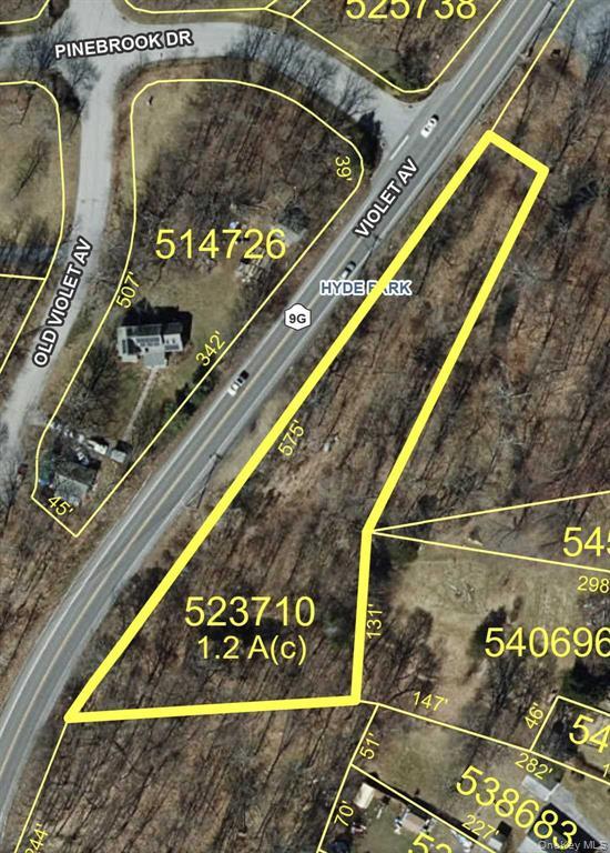 Aerial view of property's location with property boundaries highlighted